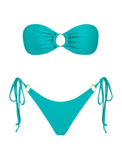 Split Swimsuit Bikini Suit Sunshine Bath Beach Tube Top Women