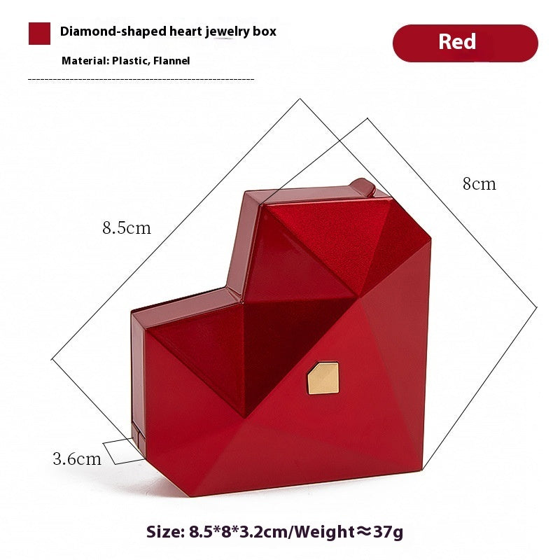 Simple Heart-shaped Diamond Surface Jewelry Storage Packaging Box f650f792 04c1 4779 934f 6a17296a442c trans