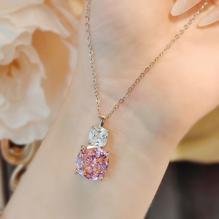 High Carbon Diamond Ice Flower Cut All-match Necklace f654fd46 48fb 4a25 96f7 b860a9b8f70d