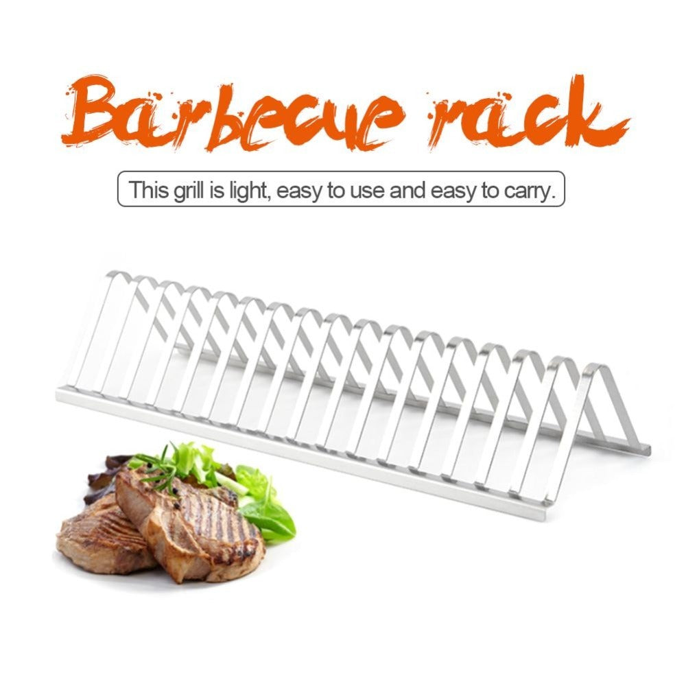 Stainless Steel Barbecue Grill Holder Smoking Rib Racks Grilling BBQ Accessories Outdoor Roasting Stand Picnic Utensil f67f93