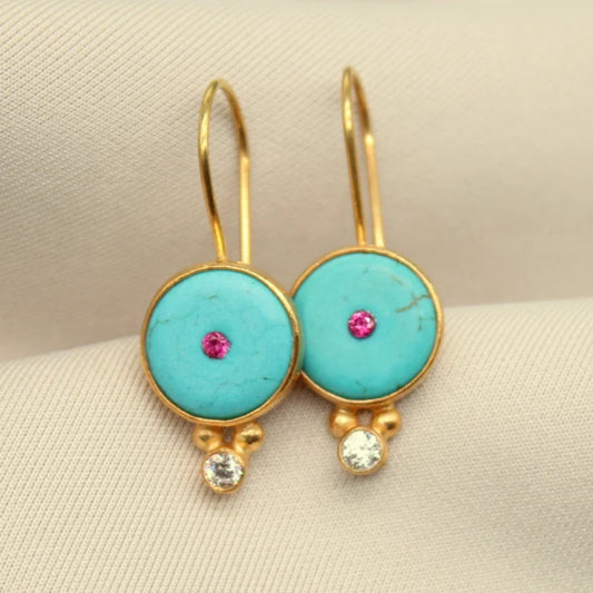 Creative Bohemian Turquoise Pendant Earrings f6999601 76a0 4705 be2b 83e64a680905