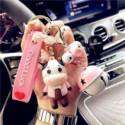 Korean Creative Trending Cute Cow Keychain Girl Heart Cartoon Doll Key Chain Simple Children Gift f69ebbbb 4ec8 4c39 9da8 9ad