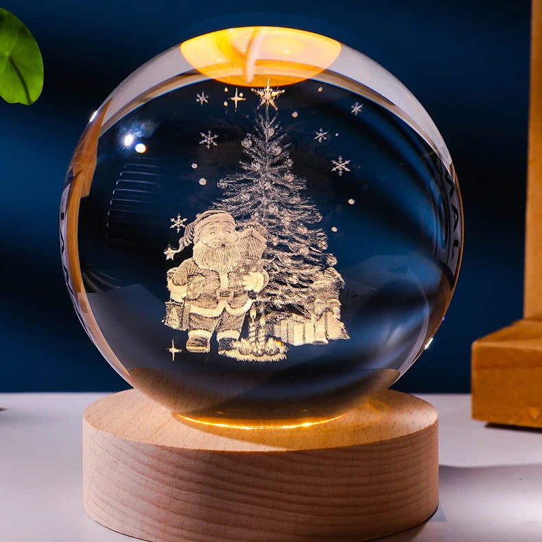 Luminous Starry Sky And Planets Moon Moon Crystal Ball Small Night Lamp Projection Ambience Light Creative Gift New Strange G
