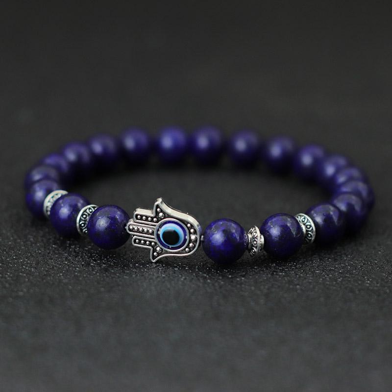 8mm Palm Eye Volcanic Stone Elastic Line Yoga Bracelet - HD Wireless Product #10