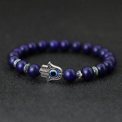 8mm Palm Eye Volcanic Stone Elastic Line Yoga Bracelet - HD Wireless Product #10