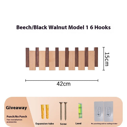 Clothes Hook Wall-mounted Entrance Hallway Hanger Punch-free Solid Wood Creative Keys Clothes f6c4322a 2a95 4fd5 bde9 d253fb3