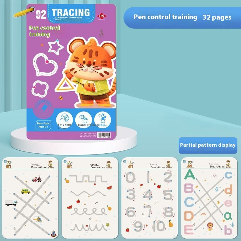 Children's Pen Control Training Copybook Stroke Drawing Point Line Picture Book Potential Development Cards f6e47d81 946d 497
