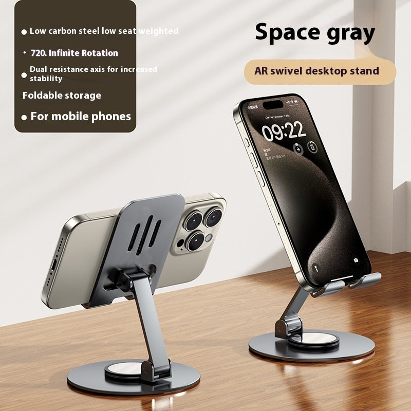Metal Aluminum Alloy Rotating Mobile Phone Bracket Foldable Desktop - 图片 12