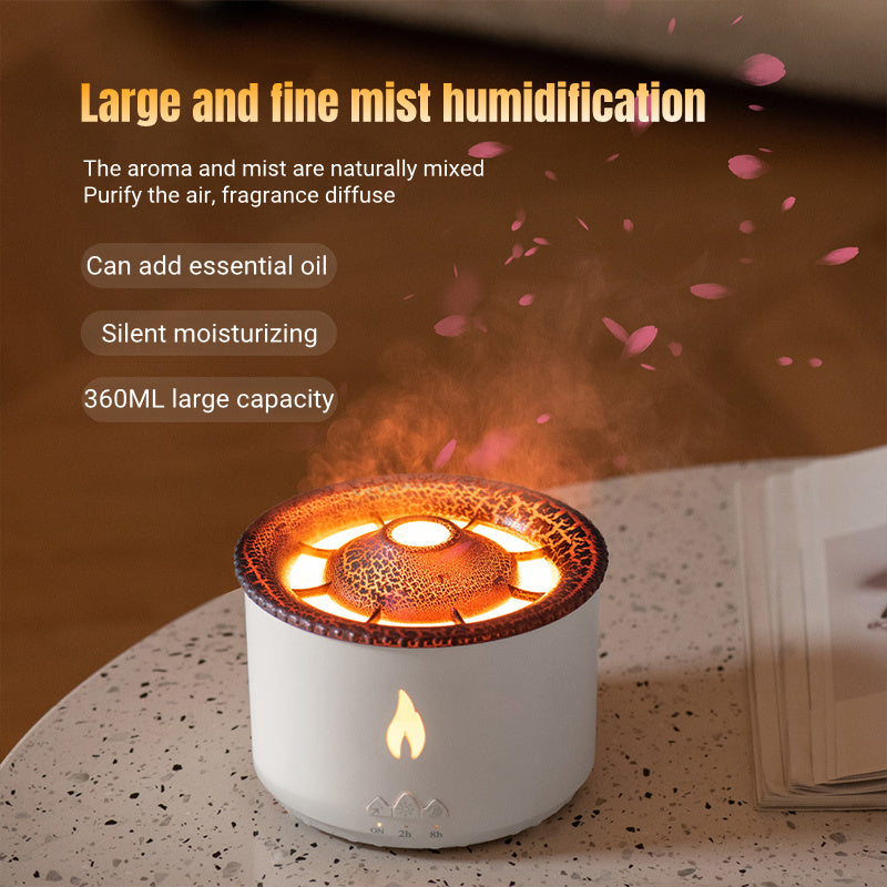 New Creative Ultrasonic Essential Oil Humidifier Volcano Aromatherapy Machine Spray Jellyfish Air Flame Humidifier Diffuser f
