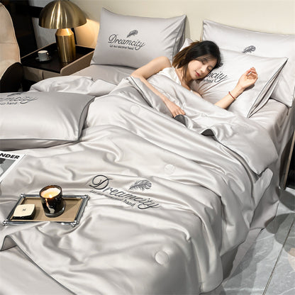 Modern Simple Washed Silk Airable Cover Ice Silk Printing And Dyeing Embroidery f74c1b85 95a5 4db6 8e27 de3df1e0314a