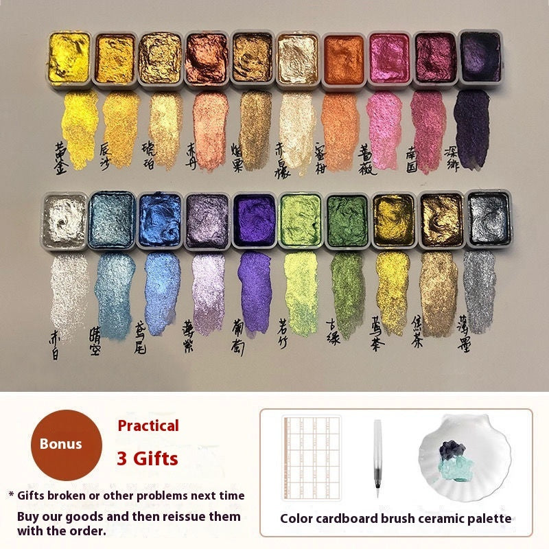 Traditional Chinese Painting Mineral Pearlescent Watercolor - 图片 6