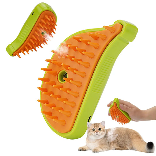 3 In 1 Pet Steam Brush Cat Dog Cleaning Steamy Spray Massage Beauty Comb Hair Removal Grooming Supplies Pets Accessories - HD Wireless Product #1