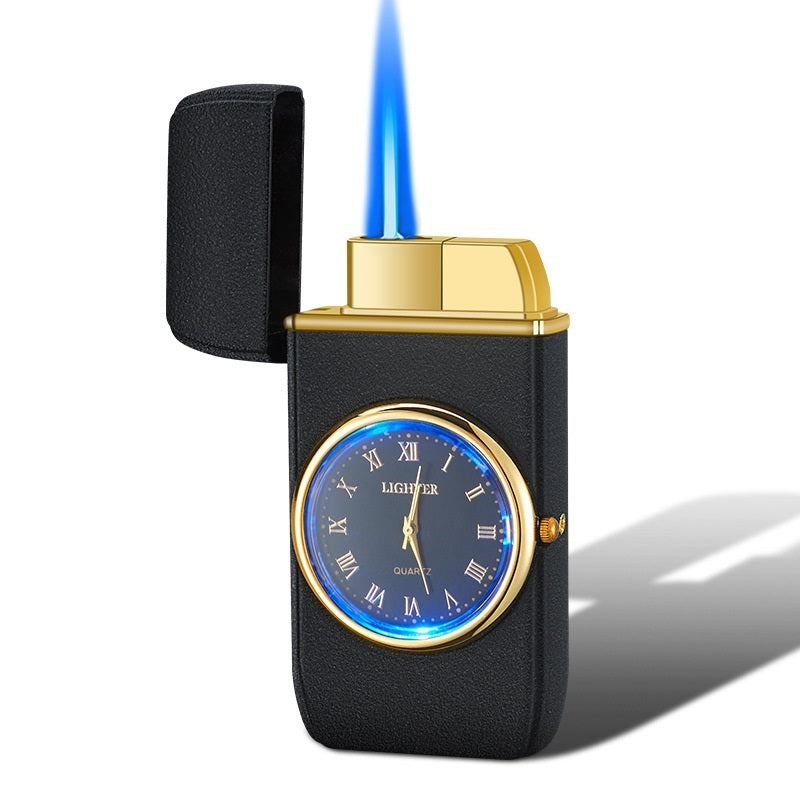 Personalized Creative Multifunctional Electronic Watch Cigarette Lighter-in-one Body Multi-purpose LED Flashing Lamp Gift Lig