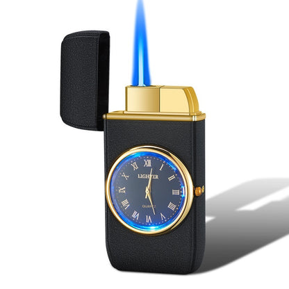 Personalized Creative Multifunctional Electronic Watch Cigarette Lighter-in-one Body Multi-purpose LED Flashing Lamp Gift Lig