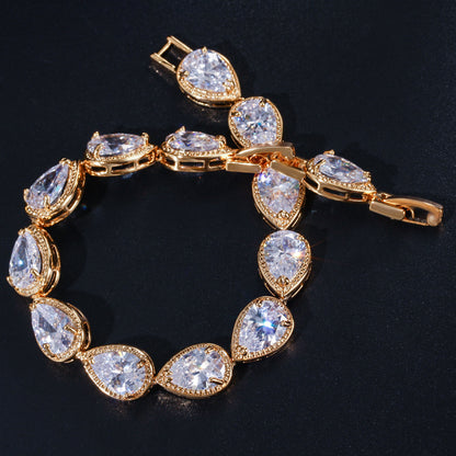 Fashion Drop-shaped Zircon Bracelet For Women