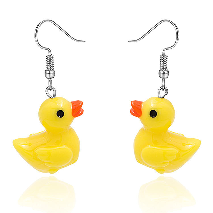 Cute Girl Small Yellow Duck Cartoon Earrings f7a6f777 cd3f 4c5d a46f a88cc35e74e9