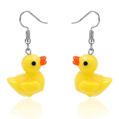 Cute Girl Small Yellow Duck Cartoon Earrings f7a6f777 cd3f 4c5d a46f a88cc35e74e9