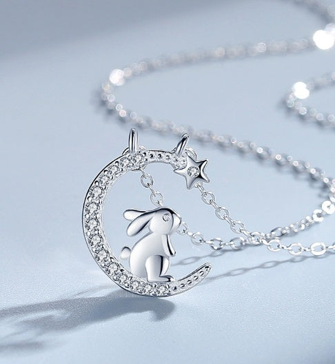 Korean Version Of Forest Rabbit Pendant Rose Diamond Clavicle Chain Temperament f7ab8084 ad1e 4f78 aa05 cd9df71432c1