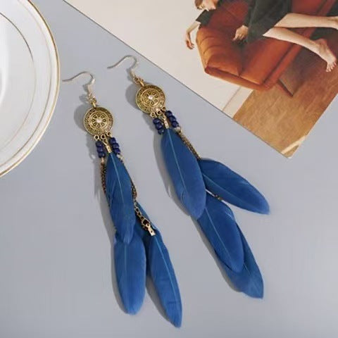 Bohemian Long Feather Earrings Handmade f7c20992 59f4 4098 99ae 8f529fcdf247