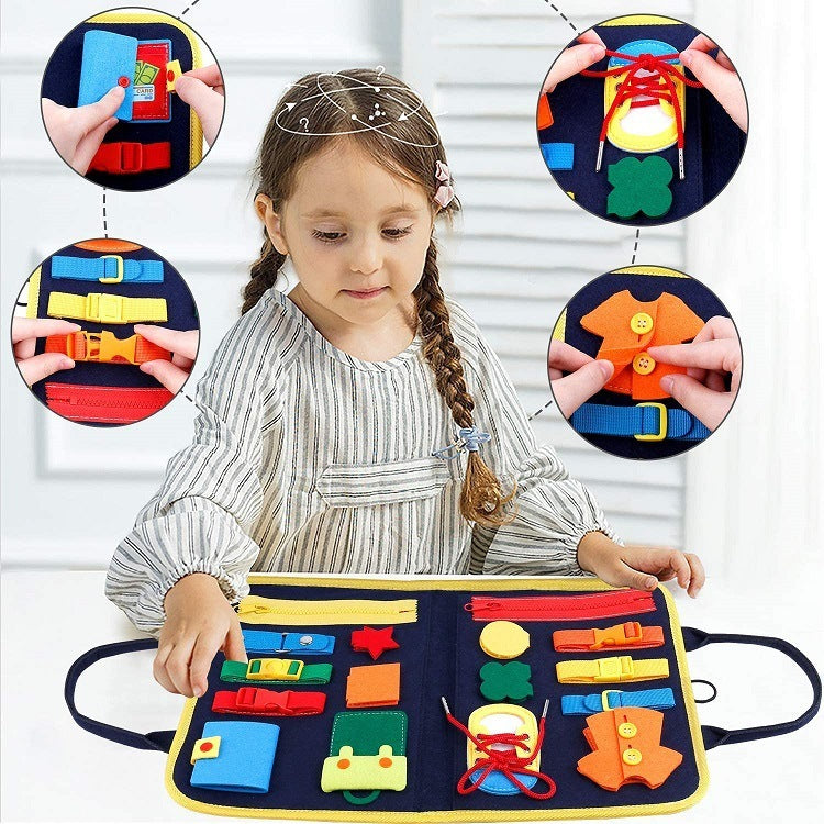 New Busy Book Children's Busy Board Dressing And Buttoning Learning Baby Early Education Preschool Sensory Learning Toy f7c41