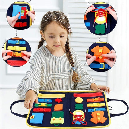 New Busy Book Children's Busy Board Dressing And Buttoning Learning Baby Early Education Preschool Sensory Learning Toy f7c41