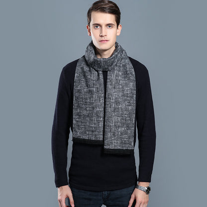 Simple Plaid Warm Keeping Artificial Cashmere Scarf f7d82bd5 51ee 4576 a52f be79b21b66c6