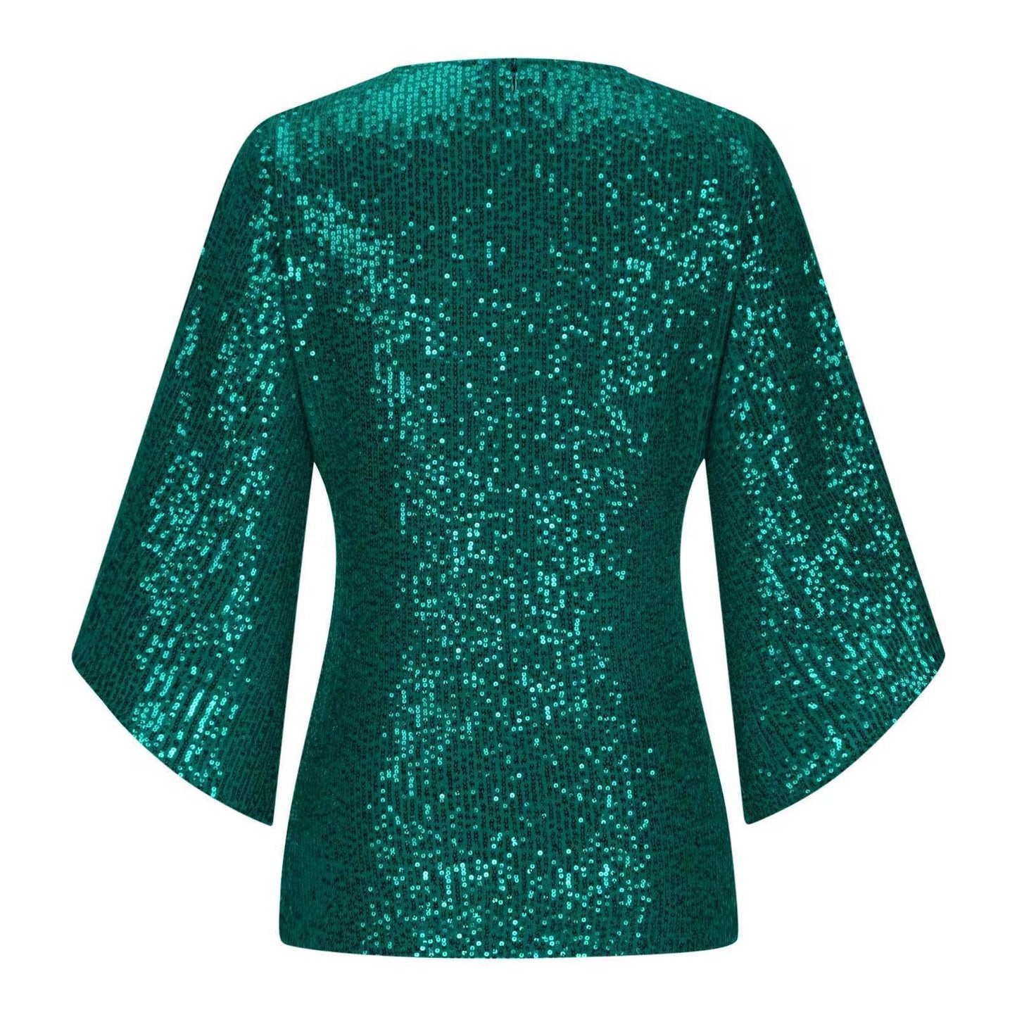 Loose Mid-length Sequined T-shirt Women's Short Sleeve f7da630a f896 4fb8 91b1 616443bdc18b
