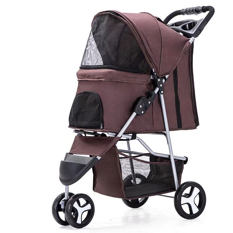 Lightweight Folding Pet Trolley Dogs And Cats Dog Out Stroller Three-wheeled Pet Stroller Dog Out Stroller Supplies f7de5e7b 