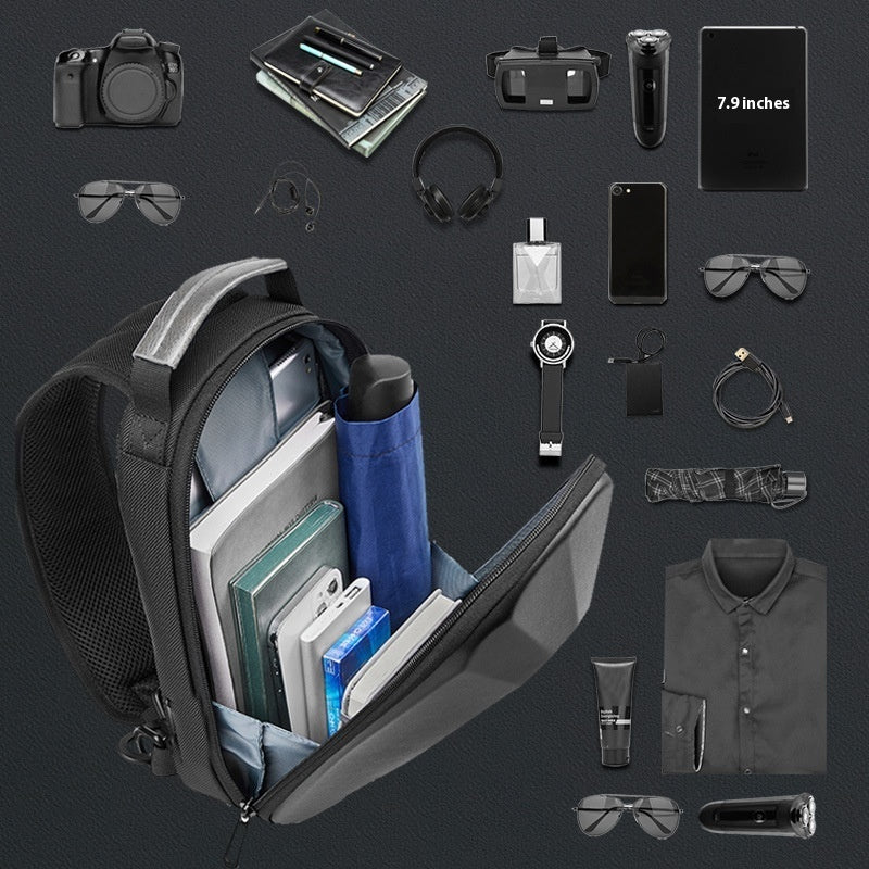 Men's Shoulder Messenger Multi-functional Fashion Leisure Crossbody Hard Shell Chest Bag f7f8567b 7c57 49ac bb94 d456e3bedbe8