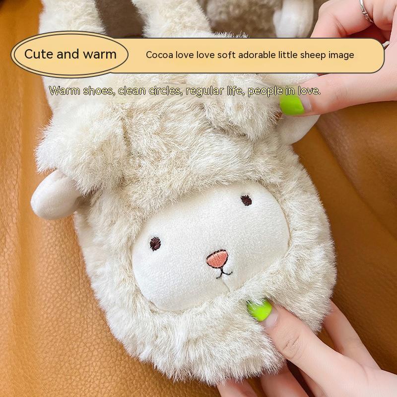 Cute Plush Thickened Ankle Wrap Cotton Slippers f80ffbbc 071c 4182 ba12 74d6e98f2b7d trans