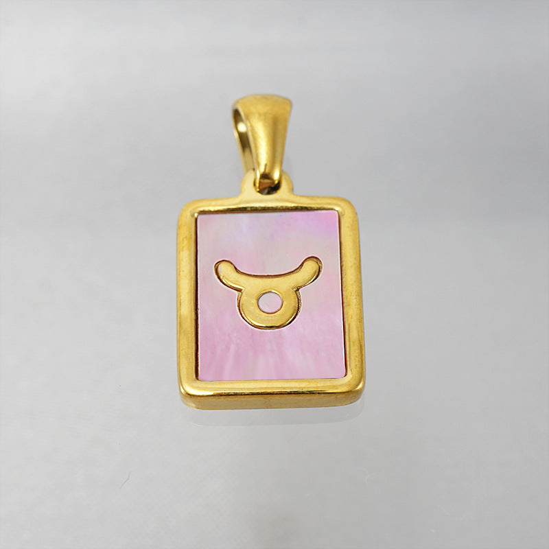 Stainless Steel Square Shell Zodiac Necklace f810888d 6d7b 4c21 a16d 312f2be025e7