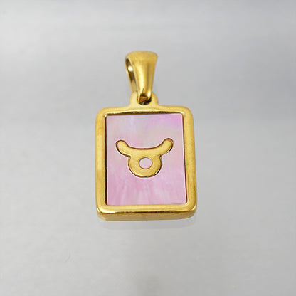 Stainless Steel Square Shell Zodiac Necklace f810888d 6d7b 4c21 a16d 312f2be025e7