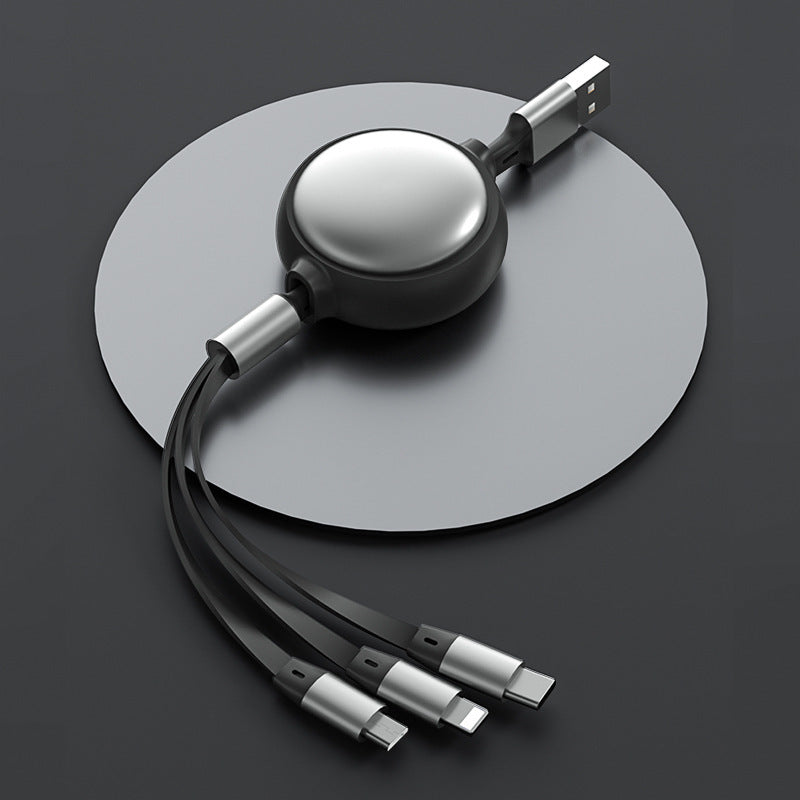 3 In1 USB Cable Micro USB Type C Cable 3 In 1 2.4A Retractable USB C Charging Cable - 图片 4