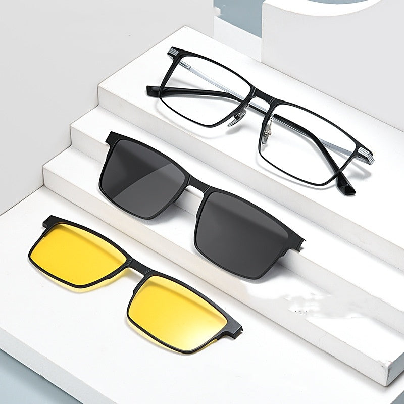 Uv Protection Sunglasses Magnetic Suction Set Mirror Myopia Frame Polarized f8434f71 f175 4162 bd60 358153980e56