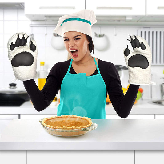 Baking Gloves Microwave Gloves Heat Insulation Gloves Cotton Silicone Insulated Mittens Microwave Oven Silicone Gloves f846ca