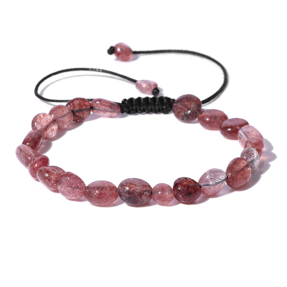 Natural Stone Traveling Irregular Beads Woven Bracelet f851f905 6b15 468a 9a7b cf91b5bc2a36