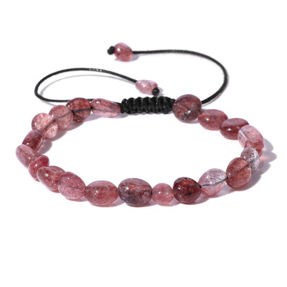 Natural Stone Traveling Irregular Beads Woven Bracelet f851f905 6b15 468a 9a7b cf91b5bc2a36