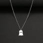 925 Silver Cute Ghost Design Halloween Necklace - HD Wireless Product #10