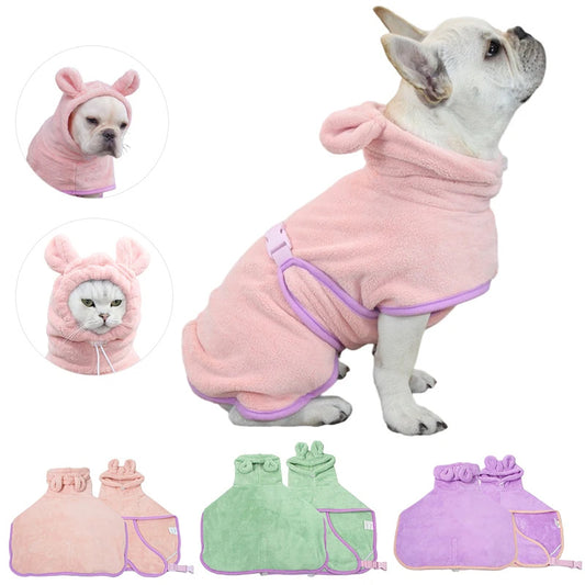 Pet Bathrobe Dog Bath Towel Super Absorbent Shower Cleaning Towel Dog Microfiber Drying Bath Towel Dogs Fast Dry Towel Pet Pr