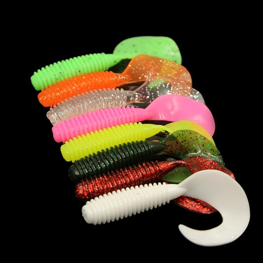 Fishing Gear Eight Colors Rolled Tail Fishy Luer Soft Lure Single Tail Bait f87e3940 c5ad 4eb6 9889 7f94b44d62fd trans
