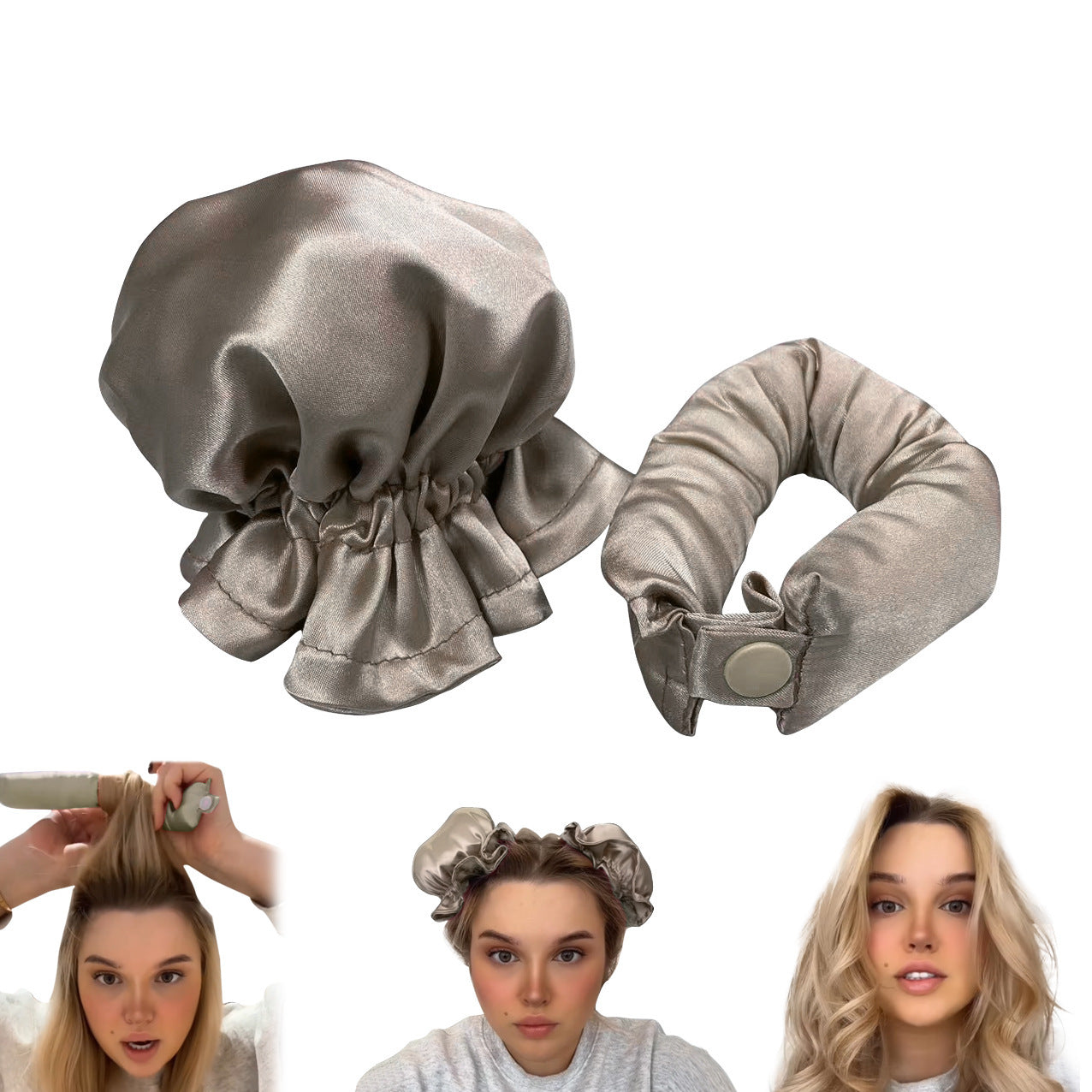 New Heatless Curl Stick With Cloth Cover Cute Ball Head Hair Curler Headband Hair Rollers Wave Form Curling Rod Hair Style To