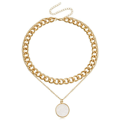 Double Layer White Shell Necklace Fashion Personality Metal f8beafc8 d3e8 42e9 a96b 6d6ba44a4905