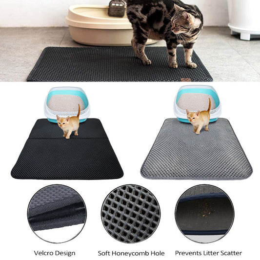 Double Layer Litter Cat Bed Pads Pet Cat Litter Mat Trapping Pets Litter Box Mat Pet Product Bed For Cats House Clean Mat f8d