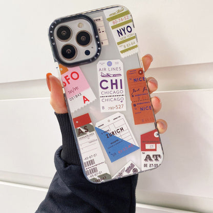 Travel Ticket Label Transparent Phone Case f8ddc015 43cd 4288 a732 3f7cb71ab2a1