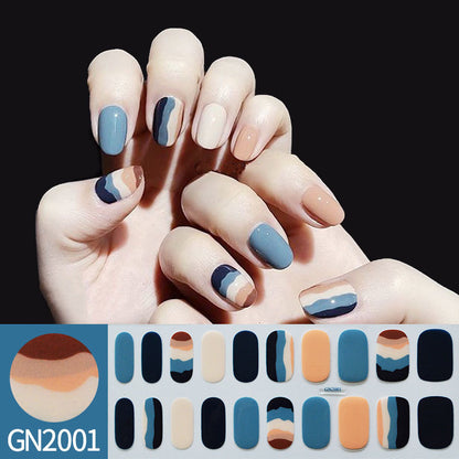Finger Baking-free Gel Nail Stickers Simple Grid Line Nail Sticker One Piece Dropshipping f8def466 e1b5 4520 a94e debdb3e4f95