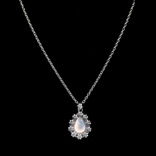 Bohemian Vintage Flower Moonstone Pendant Necklace f8e3d70b beaf 443e bc04 acddaa309c91
