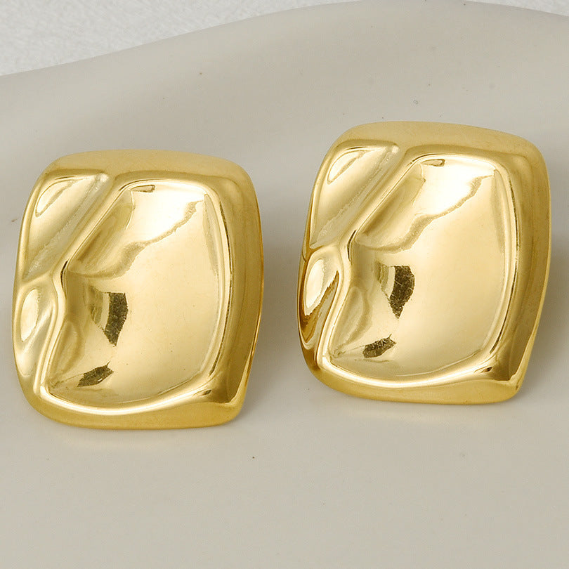 304 Stainless Steel Fashion Irregular Glazed Surface Ear Stud Women - HD Wireless Product #3