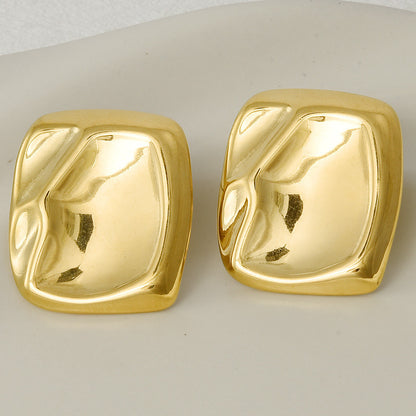 304 Stainless Steel Fashion Irregular Glazed Surface Ear Stud Women - HD Wireless Product #3