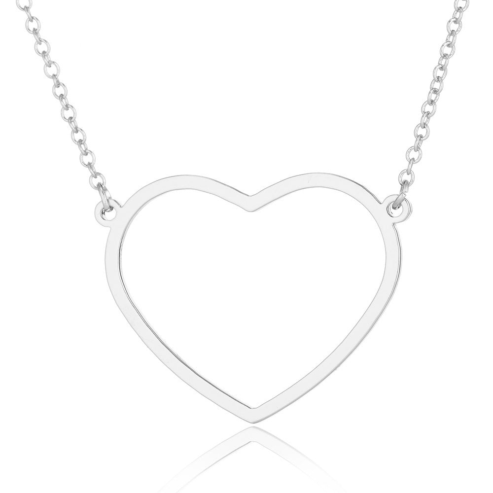 Simple Elegant Peach Heart Women's Clavicle Chain Necklace f8eee017 fd5a 4701 a952 48726c70b2d8