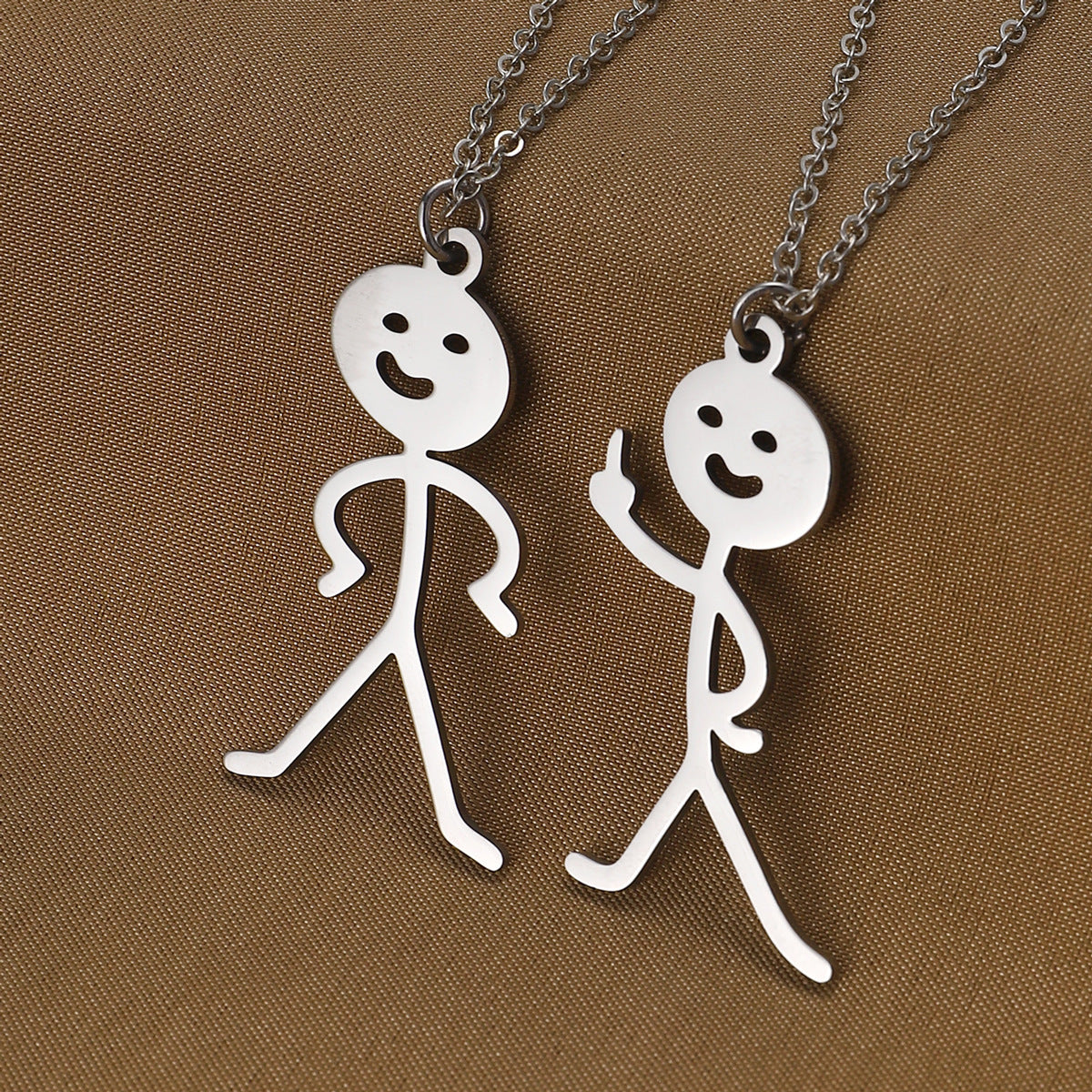 Cute Cartoon Stickman Pendant Stainless Steel Necklace f8f3f940 3cc0 4c55 a8bd 360fa33f1fc9